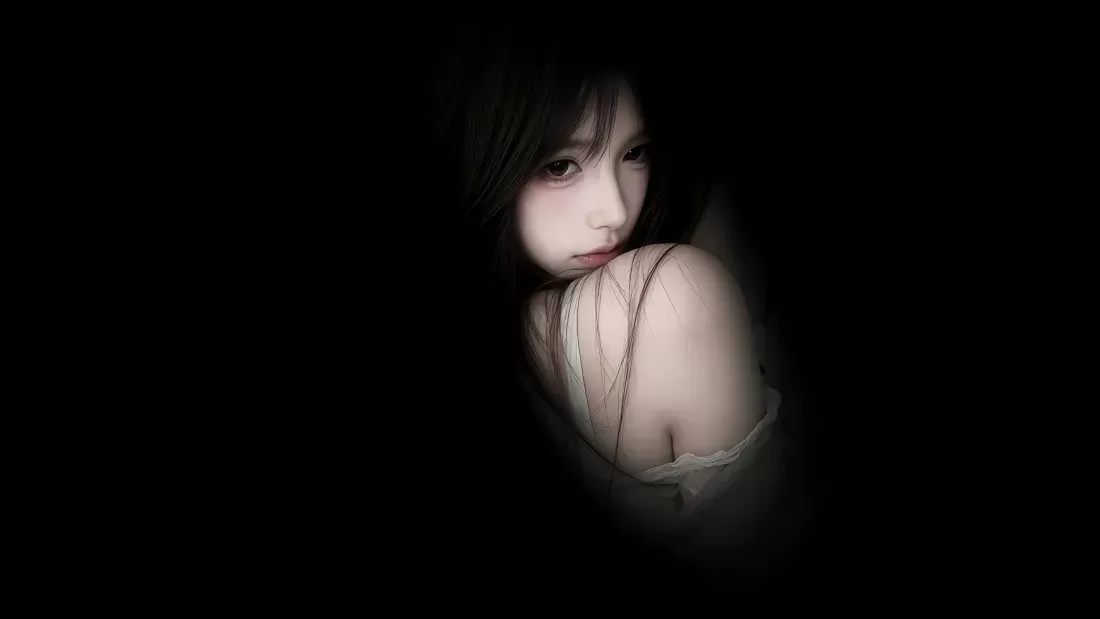聚光壁纸-侧脸特写与光影美女-美女侧脸-零次元